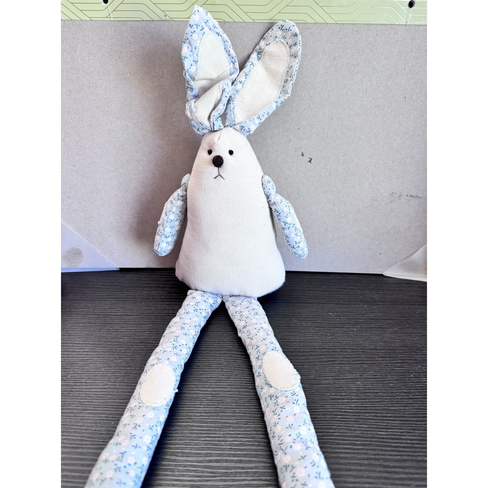 Ganz‎ Bunny Cloth Blue White Shelf Sitter 19"